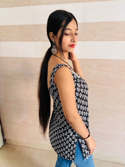 women’s rayon printed short kurti